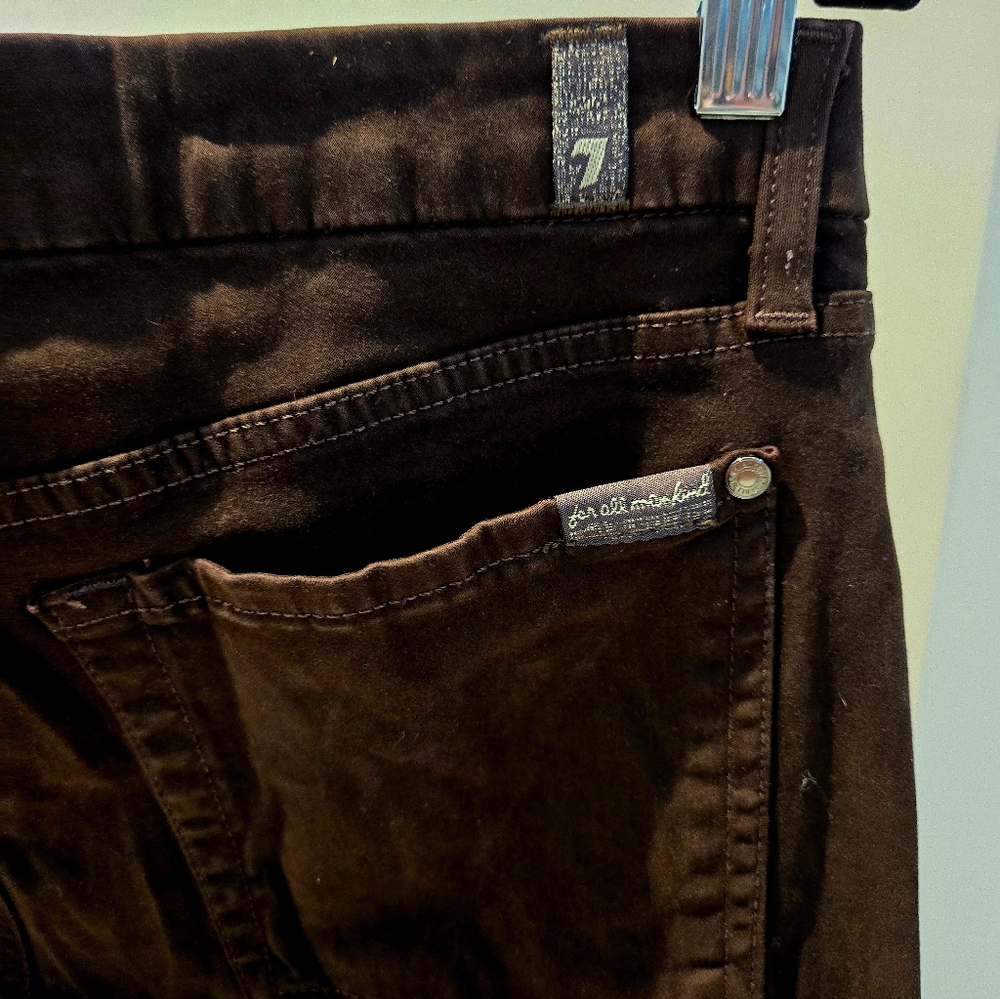 7 For All Mankind Brown Pants Mid Rise Skinny - Picture 11 of 11